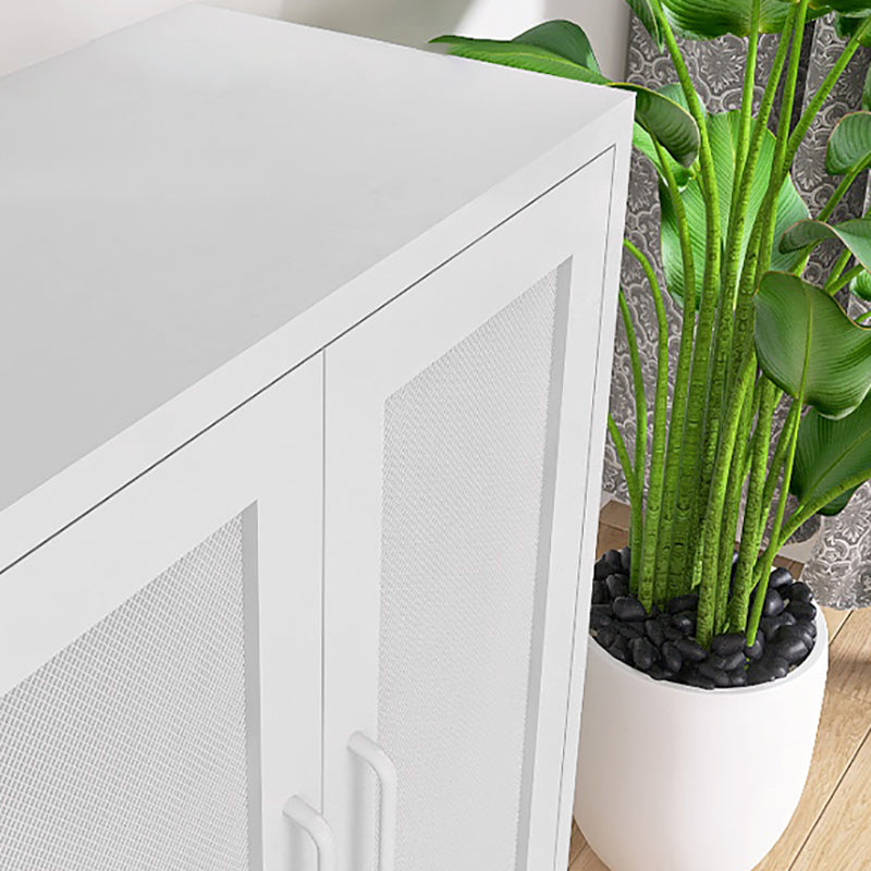 Contemporary Metal China Cabinet Glass Doors Hutch Cabinet for Living Room