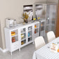 Contemporary Metal China Cabinet Glass Doors Hutch Cabinet for Living Room