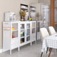 Contemporary Metal China Cabinet Glass Doors Hutch Cabinet for Living Room
