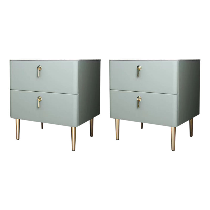 Glam Night Table Antique Finish Drawer Storage Bed Nightstand