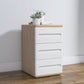 3 - Drawers Contemporary Bedside Cabinet Antique Finish Bed Nightstand 16"L x 16"W x 23"H Off-White 1 Piece Clearhalo 'Bedroom Furniture' 'furn' 'furn_night_stand' 'Furniture' 'night_stand' 'Nightstands' 6583446