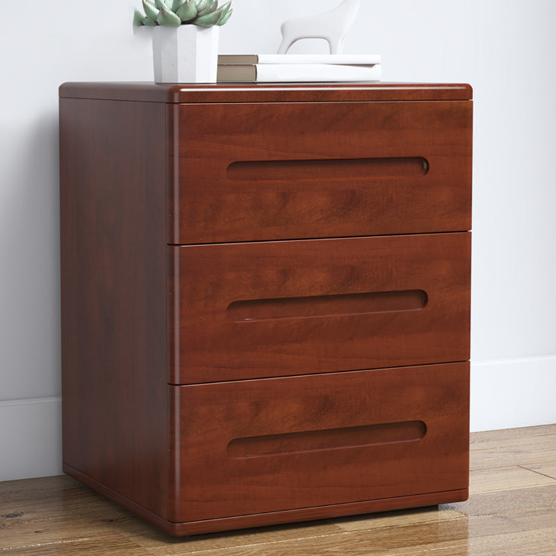 3 - Drawers Contemporary Bedside Cabinet Antique Finish Bed Nightstand Nut-Brown 1 Piece Clearhalo 'Bedroom Furniture' 'furn' 'furn_night_stand' 'Furniture' 'night_stand' 'Nightstands' 6583451