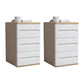 3 - Drawers Contemporary Bedside Cabinet Antique Finish Bed Nightstand Off-White 2 Piece Set Clearhalo 'Bedroom Furniture' 'furn' 'furn_night_stand' 'Furniture' 'night_stand' 'Nightstands' 6583454