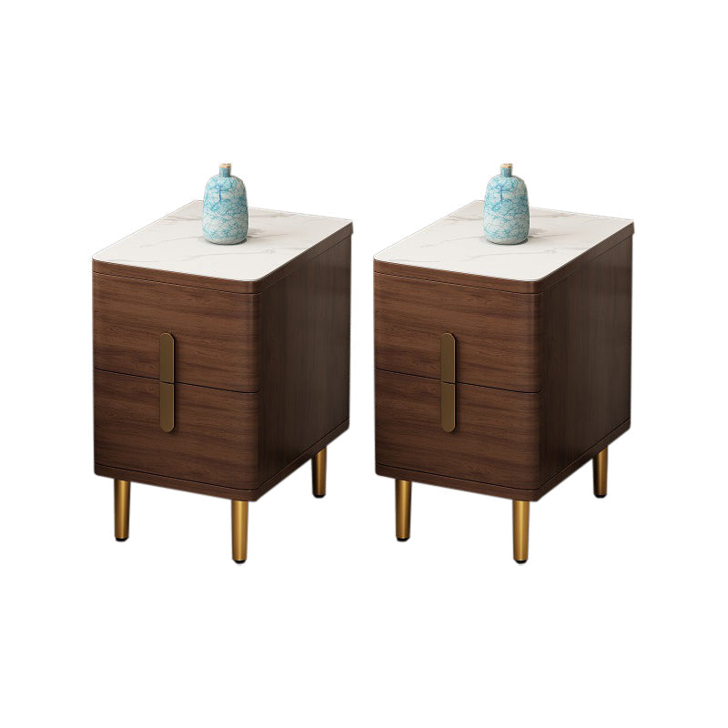 Zeitgenössischer Nachtkabinettsteiner Nachttisch mit 2 Schubladen