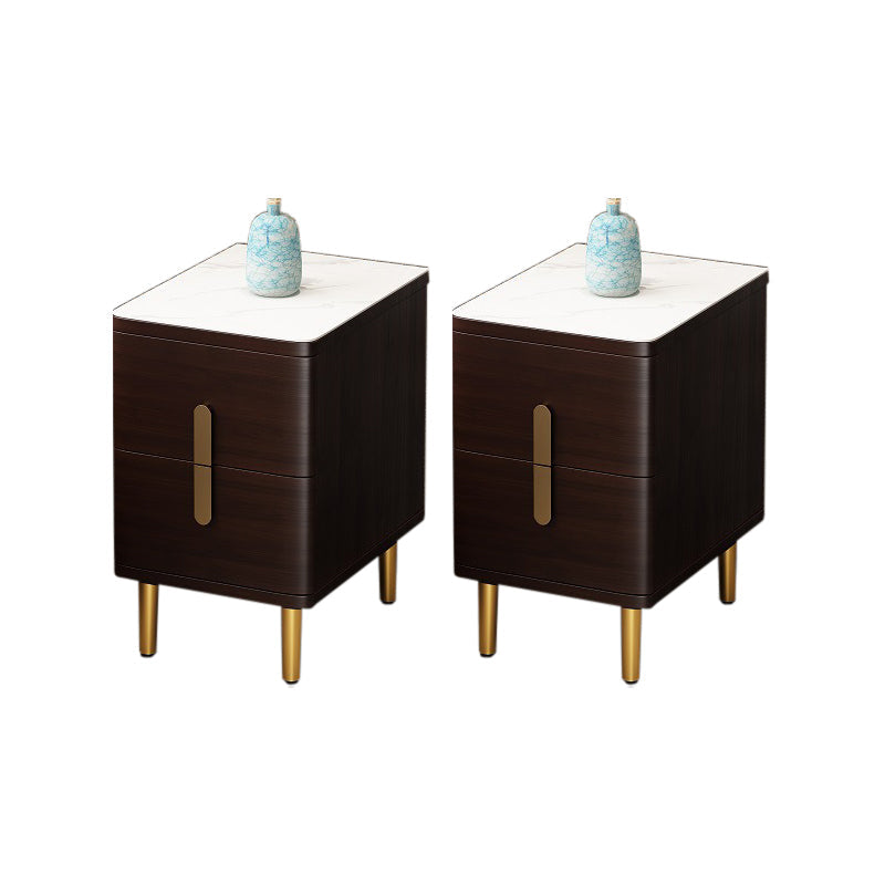 Zeitgenössischer Nachtkabinettsteiner Nachttisch mit 2 Schubladen