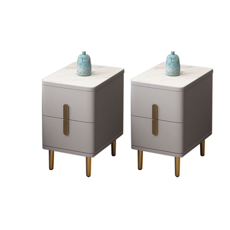 Zeitgenössischer Nachtkabinettsteiner Nachttisch mit 2 Schubladen