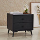 18.5" Tall Solid Wood Night Table Legs Included Bed Nightstand with 2 Drawers Black 1 Piece Clearhalo 'Bedroom Furniture' 'furn' 'furn_night_stand' 'Furniture' 'night_stand' 'Nightstands' 6583682