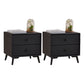 18.5" Tall Solid Wood Night Table Legs Included Bed Nightstand with 2 Drawers Black 2 Piece Set Clearhalo 'Bedroom Furniture' 'furn' 'furn_night_stand' 'Furniture' 'night_stand' 'Nightstands' 6583684