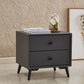 18.5" Tall Solid Wood Night Table Legs Included Bed Nightstand with 2 Drawers 19"L x 16"W x 18.5"H Dark Gray 1 Piece Clearhalo 'Bedroom Furniture' 'furn' 'furn_night_stand' 'Furniture' 'night_stand' 'Nightstands' 6583686