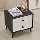 18.5" Tall Solid Wood Night Table Legs Included Bed Nightstand with 2 Drawers 19"L x 16"W x 18.5"H Black White 1 Piece Clearhalo 'Bedroom Furniture' 'furn' 'furn_night_stand' 'Furniture' 'night_stand' 'Nightstands' 6583687