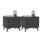 18.5" Tall Solid Wood Night Table Legs Included Bed Nightstand with 2 Drawers Dark Gray 2 Piece Set Clearhalo 'Bedroom Furniture' 'furn' 'furn_night_stand' 'Furniture' 'night_stand' 'Nightstands' 6583688