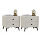 18.5" Tall Solid Wood Night Table Legs Included Bed Nightstand with 2 Drawers White 2 Piece Set Clearhalo 'Bedroom Furniture' 'furn' 'furn_night_stand' 'Furniture' 'night_stand' 'Nightstands' 6583695