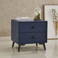 18.5" Tall Solid Wood Night Table Legs Included Bed Nightstand with 2 Drawers Blue 1 Piece Clearhalo 'Bedroom Furniture' 'furn' 'furn_night_stand' 'Furniture' 'night_stand' 'Nightstands' 6583698