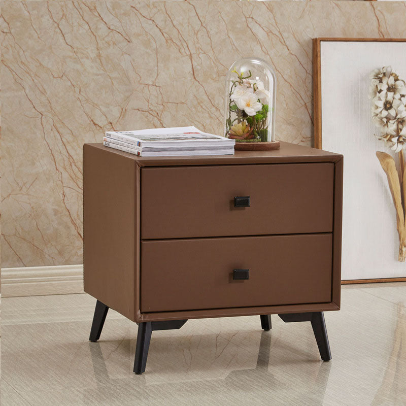 18.5" Tall Solid Wood Night Table Legs Included Bed Nightstand with 2 Drawers Khaki 1 Piece Clearhalo 'Bedroom Furniture' 'furn' 'furn_night_stand' 'Furniture' 'night_stand' 'Nightstands' 6583701