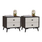 18.5" Tall Solid Wood Night Table Legs Included Bed Nightstand with 2 Drawers Black White 2 Piece Set Clearhalo 'Bedroom Furniture' 'furn' 'furn_night_stand' 'Furniture' 'night_stand' 'Nightstands' 6583708