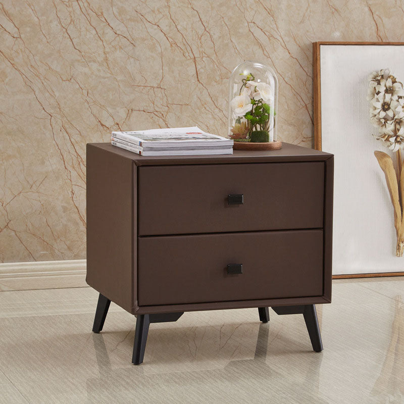 18.5" Tall Solid Wood Night Table Legs Included Bed Nightstand with 2 Drawers Dark Coffee 1 Piece Clearhalo 'Bedroom Furniture' 'furn' 'furn_night_stand' 'Furniture' 'night_stand' 'Nightstands' 6583710