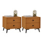 18.5" Tall Solid Wood Night Table Legs Included Bed Nightstand with 2 Drawers Orange 2 Piece Set Clearhalo 'Bedroom Furniture' 'furn' 'furn_night_stand' 'Furniture' 'night_stand' 'Nightstands' 6583713