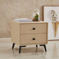 18.5" Tall Solid Wood Night Table Legs Included Bed Nightstand with 2 Drawers Beige 1 Piece Clearhalo 'Bedroom Furniture' 'furn' 'furn_night_stand' 'Furniture' 'night_stand' 'Nightstands' 6583714