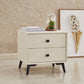 18.5" Tall Solid Wood Night Table Legs Included Bed Nightstand with 2 Drawers Off-White 1 Piece Clearhalo 'Bedroom Furniture' 'furn' 'furn_night_stand' 'Furniture' 'night_stand' 'Nightstands' 6583716