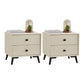 18.5" Tall Solid Wood Night Table Legs Included Bed Nightstand with 2 Drawers Off-White 2 Piece Set Clearhalo 'Bedroom Furniture' 'furn' 'furn_night_stand' 'Furniture' 'night_stand' 'Nightstands' 6583717