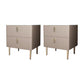 2 - Drawers Glam Bedside Cabinet Antique Finish Accent Table Nightstand Khaki 2 Piece Set Clearhalo 'Bedroom Furniture' 'furn' 'furn_night_stand' 'Furniture' 'night_stand' 'Nightstands' 6583723