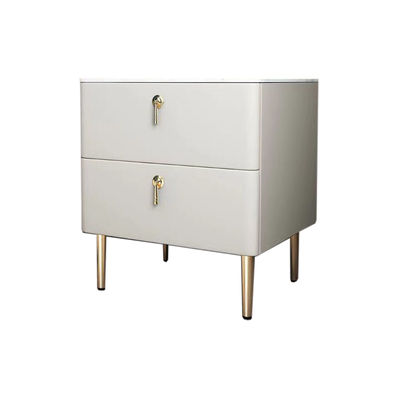 2 - Drawers Glam Bedside Cabinet Antique Finish Accent Table Nightstand White 1 Piece Clearhalo 'Bedroom Furniture' 'furn' 'furn_night_stand' 'Furniture' 'night_stand' 'Nightstands' 6583729