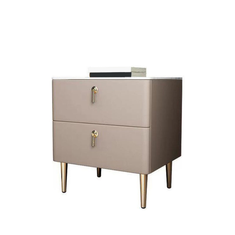 2 - Drawers Glam Bedside Cabinet Antique Finish Accent Table Nightstand Clearhalo 'Bedroom Furniture' 'furn' 'furn_night_stand' 'Furniture' 'night_stand' 'Nightstands' 6583730
