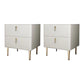 2 - Drawers Glam Bedside Cabinet Antique Finish Accent Table Nightstand White 2 Piece Set Clearhalo 'Bedroom Furniture' 'furn' 'furn_night_stand' 'Furniture' 'night_stand' 'Nightstands' 6583732