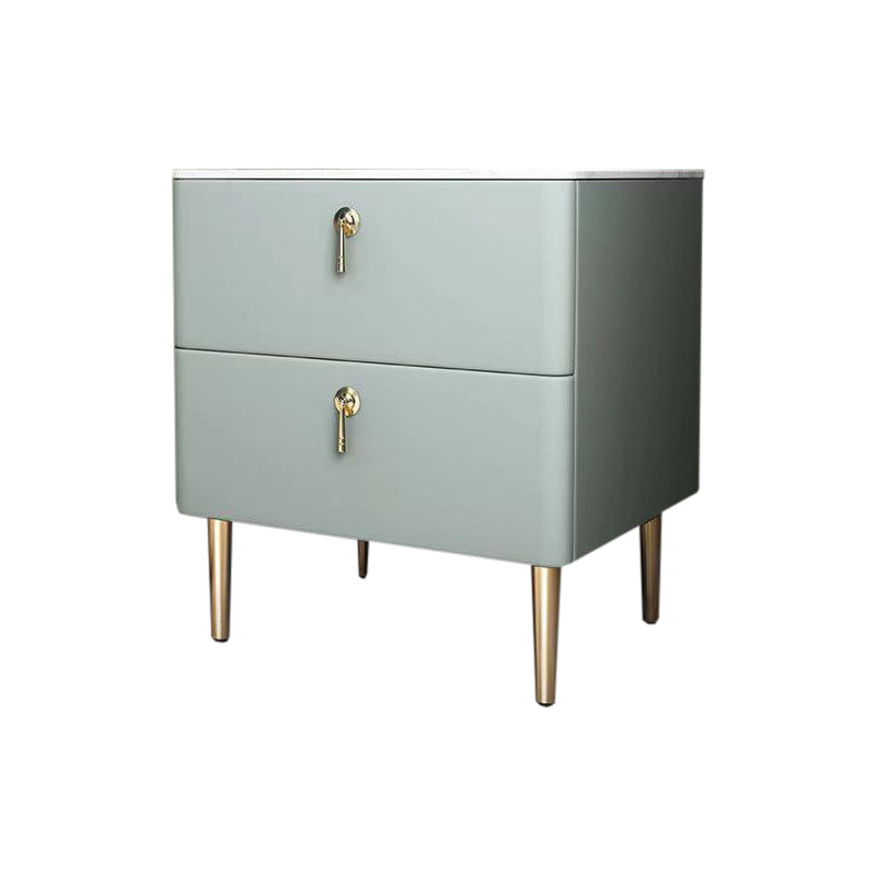 2 - Drawers Glam Bedside Cabinet Antique Finish Accent Table Nightstand Green 1 Piece Clearhalo 'Bedroom Furniture' 'furn' 'furn_night_stand' 'Furniture' 'night_stand' 'Nightstands' 6583738