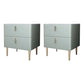 2 - Drawers Glam Bedside Cabinet Antique Finish Accent Table Nightstand Green 2 Piece Set Clearhalo 'Bedroom Furniture' 'furn' 'furn_night_stand' 'Furniture' 'night_stand' 'Nightstands' 6583740