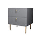 2 - Drawers Glam Bedside Cabinet Antique Finish Accent Table Nightstand Grey 1 Piece Clearhalo 'Bedroom Furniture' 'furn' 'furn_night_stand' 'Furniture' 'night_stand' 'Nightstands' 6583741