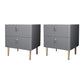2 - Drawers Glam Bedside Cabinet Antique Finish Accent Table Nightstand Grey 2 Piece Set Clearhalo 'Bedroom Furniture' 'furn' 'furn_night_stand' 'Furniture' 'night_stand' 'Nightstands' 6583742