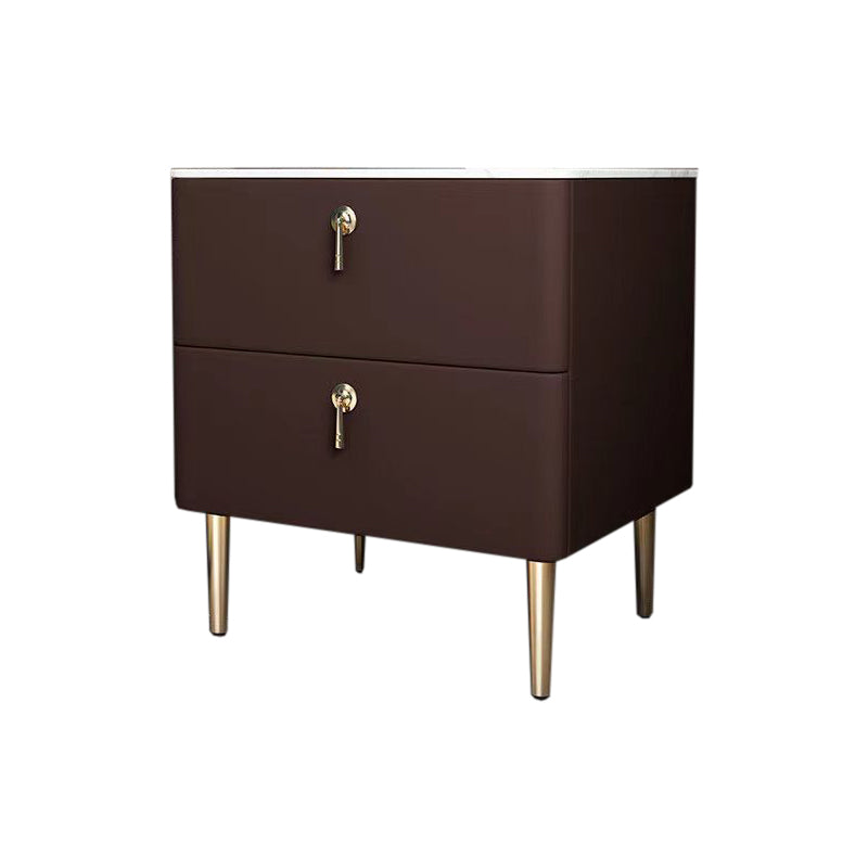 2 - Drawers Glam Bedside Cabinet Antique Finish Accent Table Nightstand Red 1 Piece Clearhalo 'Bedroom Furniture' 'furn' 'furn_night_stand' 'Furniture' 'night_stand' 'Nightstands' 6583743