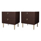 2 - Drawers Glam Bedside Cabinet Antique Finish Accent Table Nightstand Red 2 Piece Set Clearhalo 'Bedroom Furniture' 'furn' 'furn_night_stand' 'Furniture' 'night_stand' 'Nightstands' 6583744