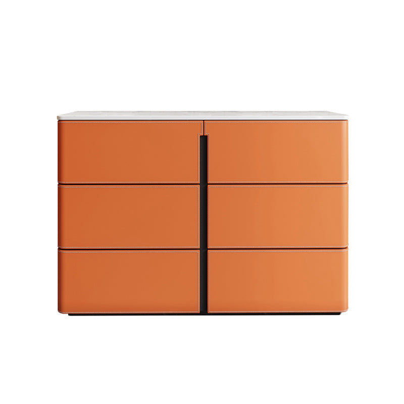 15.6-inch Width Contemporary Storage Chest Stone Dresser with 6/9 Drawers 47"L x 16"W x 31"H Orange Clearhalo 'Bedroom Furniture' 'Dressers & Chests' 'dressers_chests' 'furn' 'furn_dressers_chests' 'Furniture' 6583751