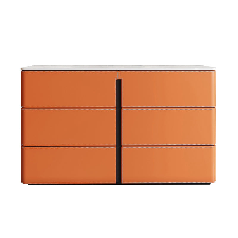 15.6-inch Width Contemporary Storage Chest Stone Dresser with 6/9 Drawers 55"L x 16"W x 31"H Orange Clearhalo 'Bedroom Furniture' 'Dressers & Chests' 'dressers_chests' 'furn' 'furn_dressers_chests' 'Furniture' 6583752