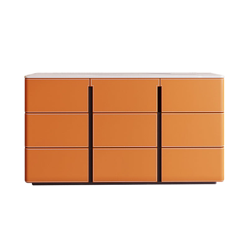 15.6-inch Width Contemporary Storage Chest Stone Dresser with 6/9 Drawers 71"L x 16"W x 31"H Orange Clearhalo 'Bedroom Furniture' 'Dressers & Chests' 'dressers_chests' 'furn' 'furn_dressers_chests' 'Furniture' 6583756