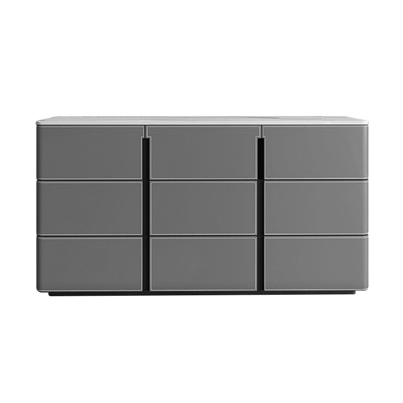 15.6-inch Width Contemporary Storage Chest Stone Dresser with 6/9 Drawers 71"L x 16"W x 31"H Grey Clearhalo 'Bedroom Furniture' 'Dressers & Chests' 'dressers_chests' 'furn' 'furn_dressers_chests' 'Furniture' 6583767