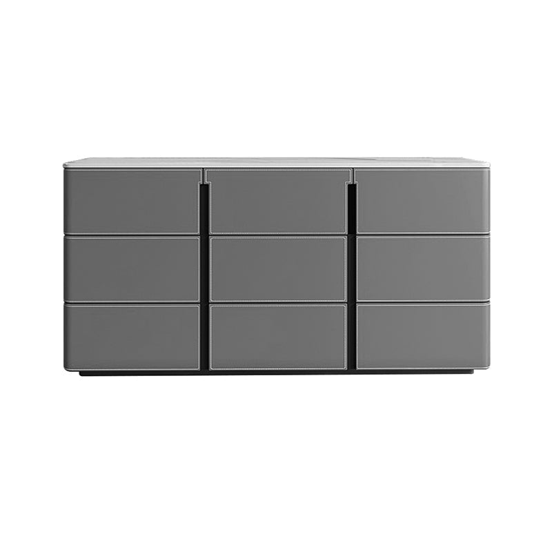 15.6-inch Width Contemporary Storage Chest Stone Dresser with 6/9 Drawers 79"L x 16"W x 31"H Grey Clearhalo 'Bedroom Furniture' 'Dressers & Chests' 'dressers_chests' 'furn' 'furn_dressers_chests' 'Furniture' 6583768