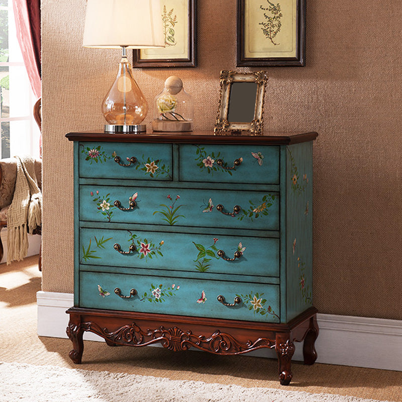 Coastal Storage Chest Dresser Solid Wood Dresser for Bedroom