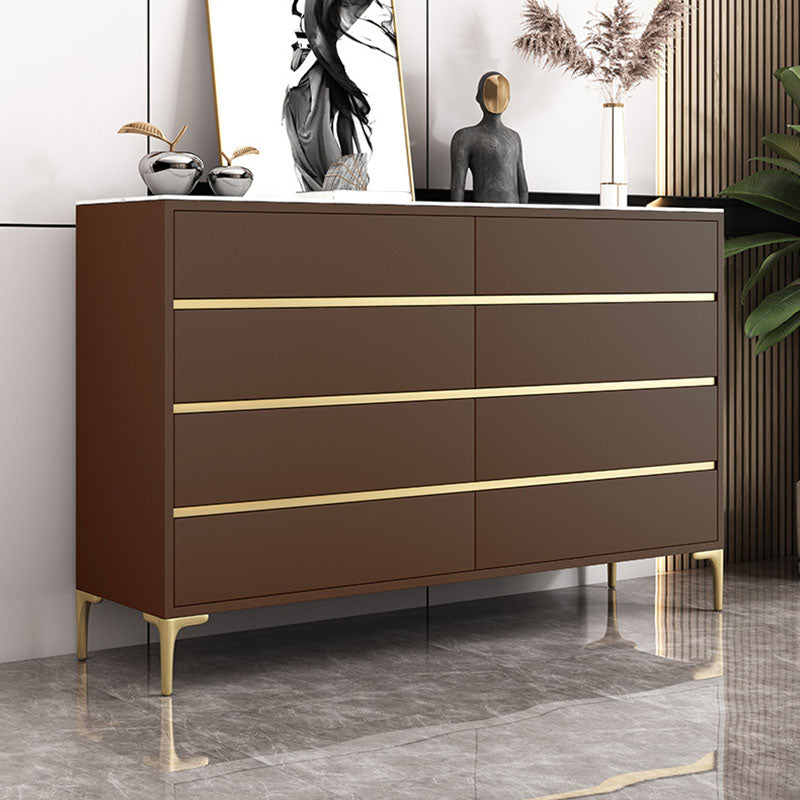 Cofre de dormitorio de cofre de almacenamiento de piedra vertical glamorosa con 8 cajones