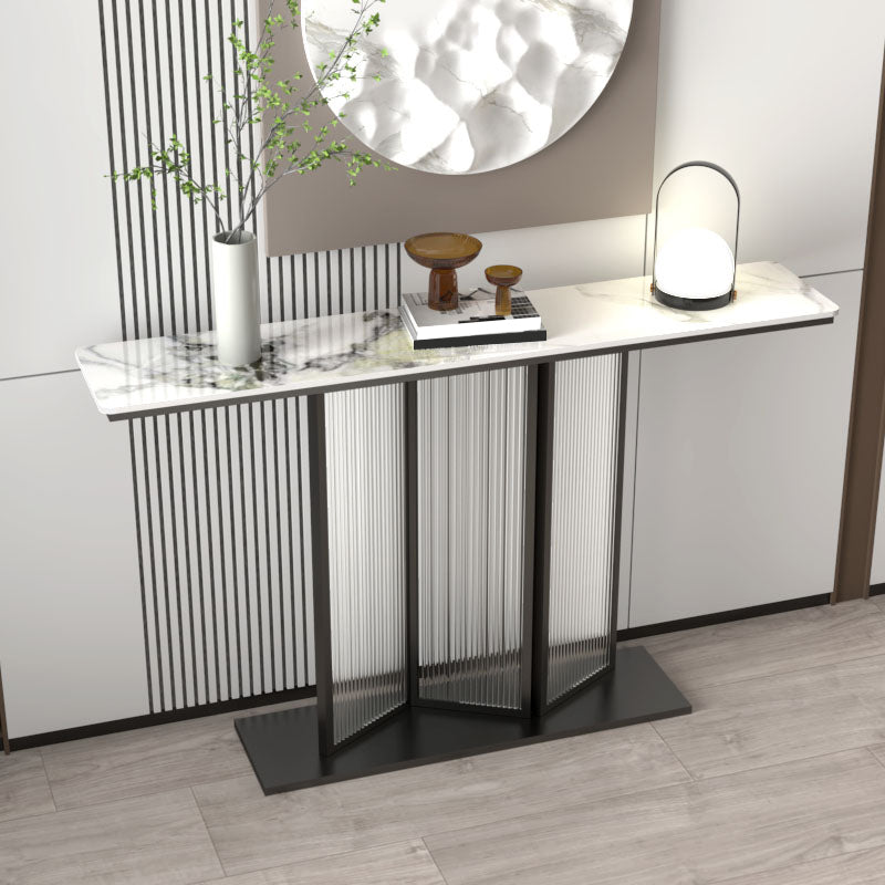 Stone Rectangle Console Table 31.5" Tall Rectangle Accent Table