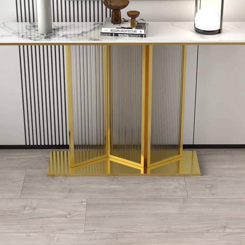 Stone Rectangle Console Table 31.5" Tall Rectangle Accent Table