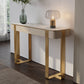 Stone Half Moon Console Table 1-shelf 33.46" Tall Accent Table