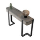 Stone Half Moon Console Table 1-shelf 33.46" Tall Accent Table