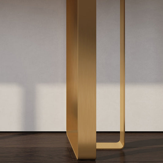 Stone Half Moon Console Table 1-shelf 33.46" Tall Accent Table