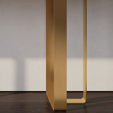 Stone Half Moon Console Table 1-shelf 33.46" Tall Accent Table