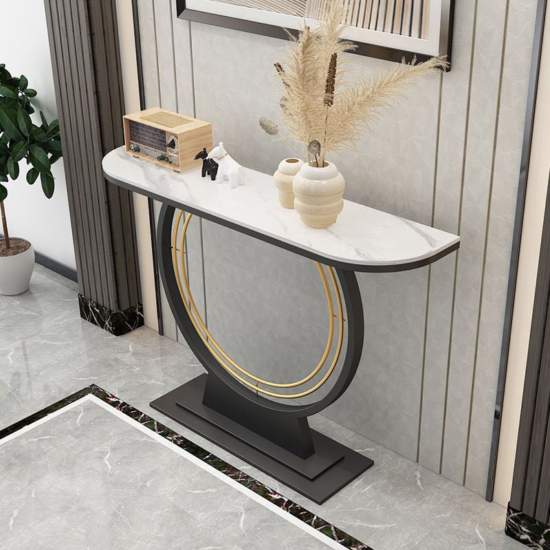 Glam Style Console Table Stain Resistant Console Sofa Table for Hall White Clearhalo 'Console Tables' 'console_tables' 'Entry & Mudroom Furniture' 'furn' 'furn_console_tables' 'Furniture' 6584084