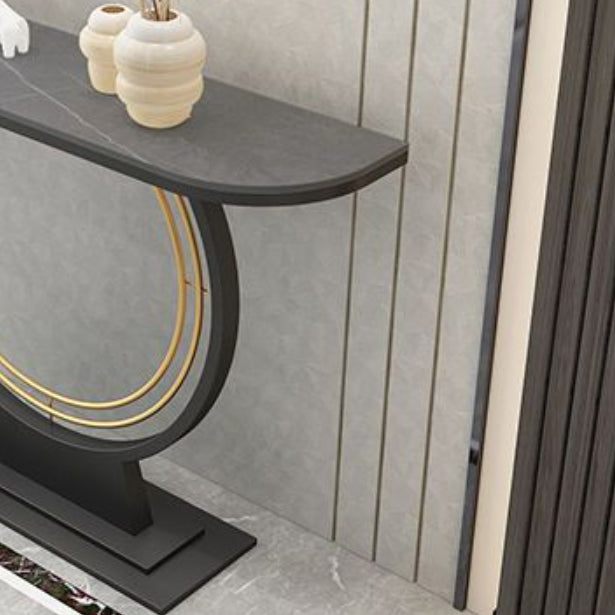 Glam Style Console Table Stain Resistant Console Sofa Table for Hall Clearhalo 'Console Tables' 'console_tables' 'Entry & Mudroom Furniture' 'furn' 'furn_console_tables' 'Furniture' 6584089