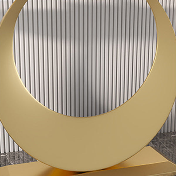 Glam Stone Console Table Stain Resistant Accent Table for Hall